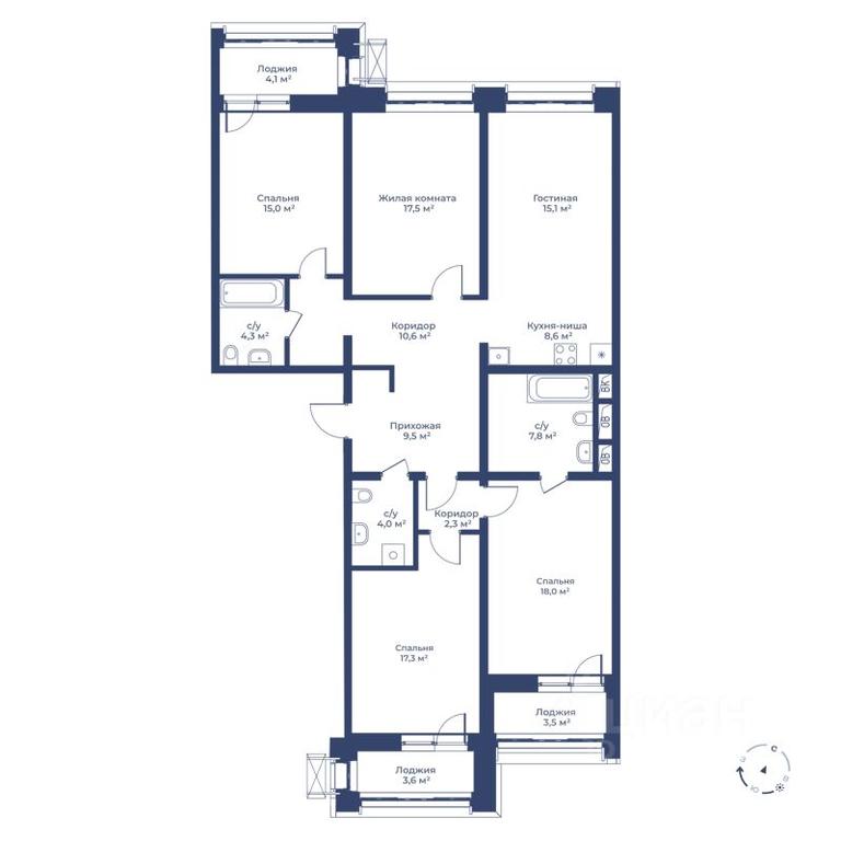 Продажа 4-комн. квартиры, 135,7 м² в ЖК «Цветочный город», Магистральная улица, Мытищи, Московская область, Россия #1