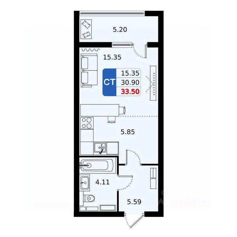 Apartment Sale, 33.5平方米 at Domodedovo park, Tvorchestva Street, Domodedovo Village, Domodedovo City District, Moscow Region, Russia #1 Apartment Sale, 33.5平方米 at Domodedovo park, Tvorchestva Street, Domodedovo Village, Domodedovo City District, Moscow Region, Russia #1