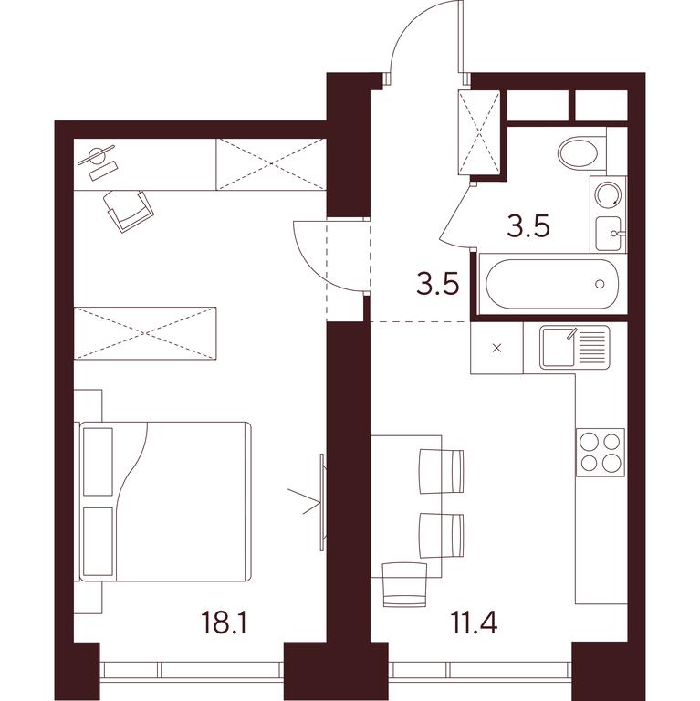 1-BD Apartment Sale, 36.5平方米 at INDY TOWERS (Indi Tauerz), Kuusinen Street, Moscow, Russia #1 1-BD Apartment Sale, 36.5平方米 at INDY TOWERS (Indi Tauerz), Kuusinen Street, Moscow, Russia #1