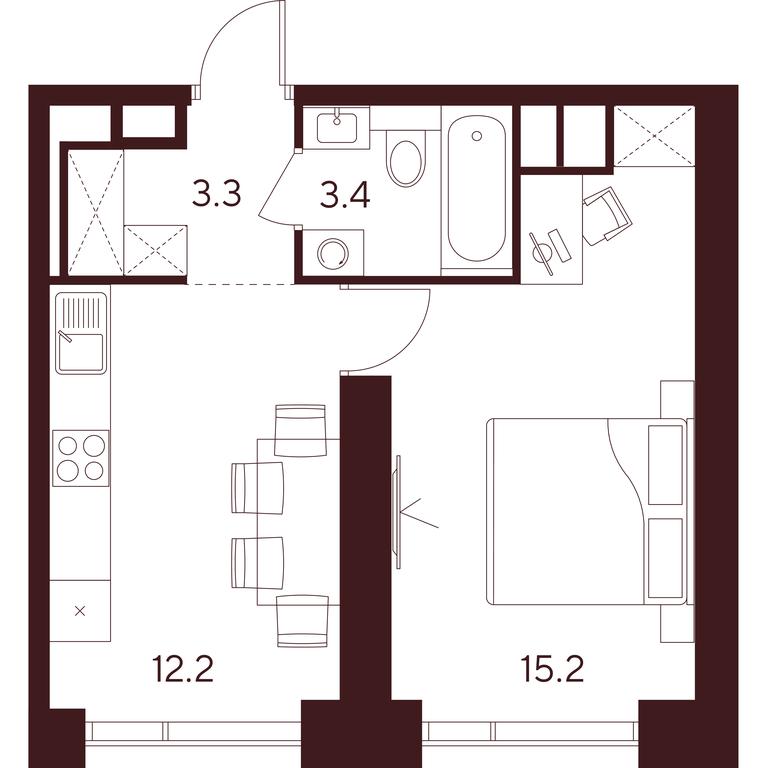 1-BD Apartment Sale, 34.1 sq. m. at INDY TOWERS (Indi Tauerz), Kuusinen Street, Moscow, Russia #1 1-BD Apartment Sale, 34.1 sq. m. at INDY TOWERS (Indi Tauerz), Kuusinen Street, Moscow, Russia #1