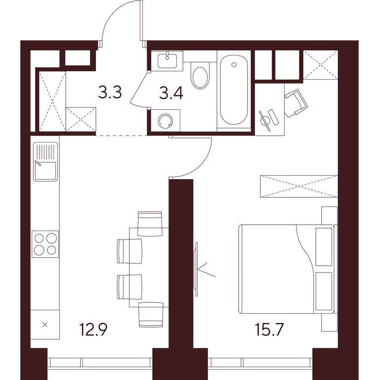 1-BD Apartment Sale, 35.3平方米 at INDY TOWERS (Indi Tauerz), Kuusinen Street, Moscow, Russia #1 1-BD Apartment Sale, 35.3平方米 at INDY TOWERS (Indi Tauerz), Kuusinen Street, Moscow, Russia #1