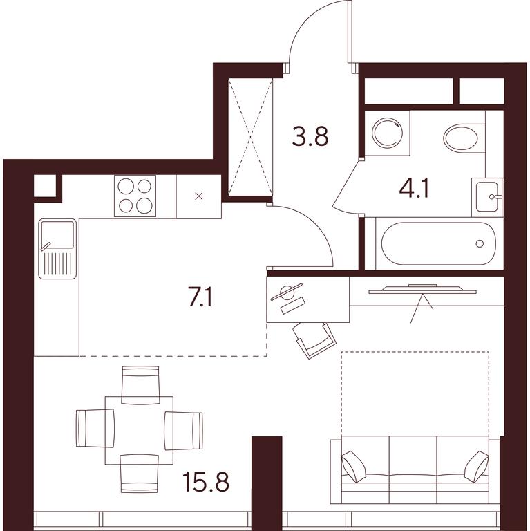 Apartment Sale, 30.8平方米 at INDY TOWERS (Indi Tauerz), Kuusinen Street, Moscow, Russia #1 Apartment Sale, 30.8平方米 at INDY TOWERS (Indi Tauerz), Kuusinen Street, Moscow, Russia #1