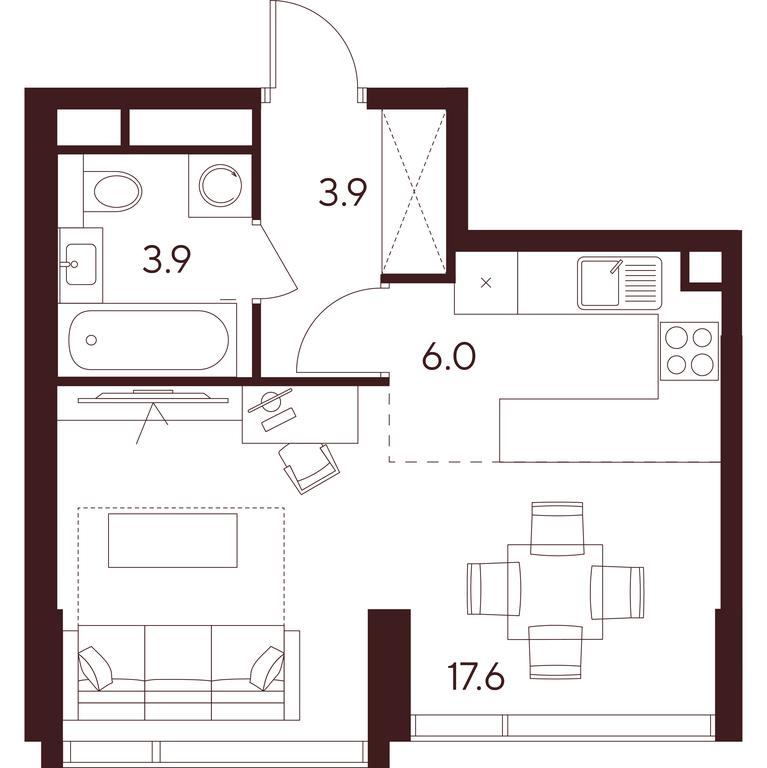 Apartment Sale, 31.4 sq. m. at INDY TOWERS (Indi Tauerz), Kuusinen Street, Moscow, Russia #1