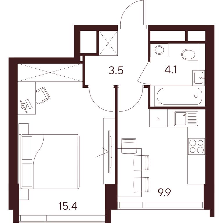 1-BD Apartment Sale, 32.9平方米 at INDY TOWERS (Indi Tauerz), Kuusinen Street, Moscow, Russia #1 1-BD Apartment Sale, 32.9平方米 at INDY TOWERS (Indi Tauerz), Kuusinen Street, Moscow, Russia #1