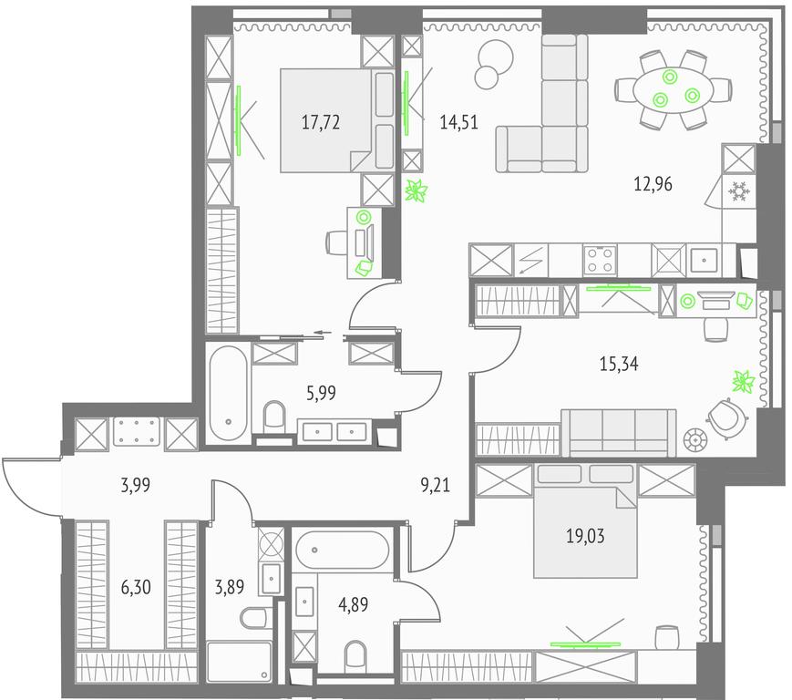 3-BD Apartment Sale, 113.89 sq. m. at Upside Towers, Ogorodny Drive, 4с1, Moscow, Russia #1 3-BD Apartment Sale, 113.89 sq. m. at Upside Towers, Ogorodny Drive, 4с1, Moscow, Russia #1