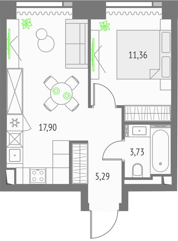 1-BD Apartment Sale, 38.28 sq. m. at Upside Towers, Ogorodny Drive, 4с1, Moscow, Russia #1 1-BD Apartment Sale, 38.28 sq. m. at Upside Towers, Ogorodny Drive, 4с1, Moscow, Russia #1