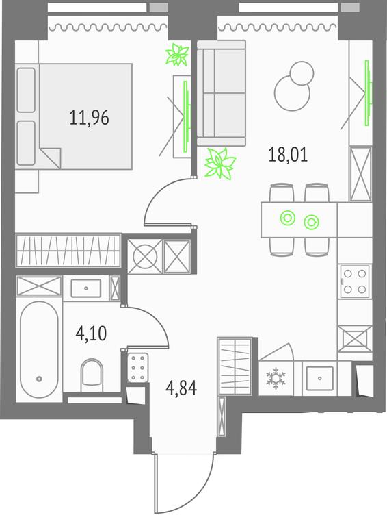 1-BD Apartment Sale, 38.91 sq. m. at Upside Towers, Ogorodny Drive, 4с1, Moscow, Russia #1 1-BD Apartment Sale, 38.91 sq. m. at Upside Towers, Ogorodny Drive, 4с1, Moscow, Russia #1