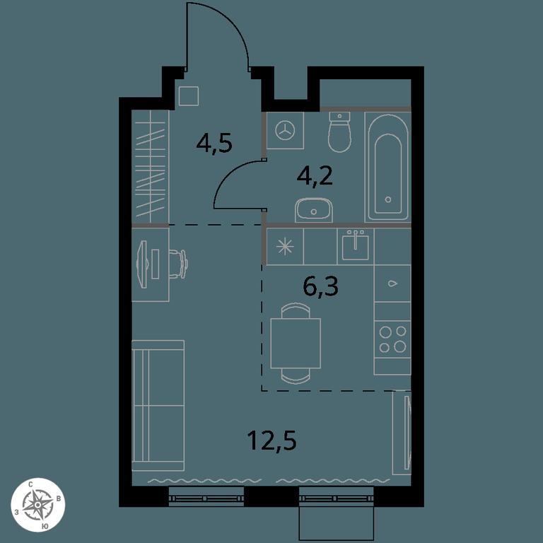Apartment Sale, 27.5 sq. m. at 1 Himkinskij, zhiloy kompleks 1-y Khimkinskiy, kvartal Mezhdunarodny, mikrorayon Klyazma-Starbeyevo, Khimki, Moscow Region, Russia #1 Apartment Sale, 27.5 sq. m. at 1 Himkinskij, zhiloy kompleks 1-y Khimkinskiy, kvartal Mezhdunarodny, mikrorayon Klyazma-Starbeyevo, Khimki, Moscow Region, Russia #1