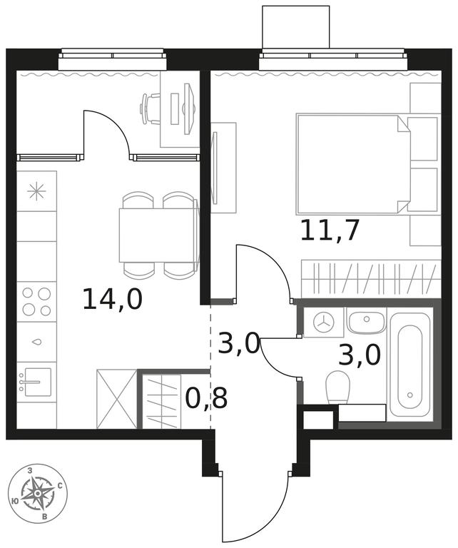 1-BD Apartment Sale, 32.5平方米 at 1 Himkinskij, zhiloy kompleks 1-y Khimkinskiy, kvartal Mezhdunarodny, mikrorayon Klyazma-Starbeyevo, Khimki, Moscow Region, Russia #1 1-BD Apartment Sale, 32.5平方米 at 1 Himkinskij, zhiloy kompleks 1-y Khimkinskiy, kvartal Mezhdunarodny, mikrorayon Klyazma-Starbeyevo, Khimki, Moscow Region, Russia #1
