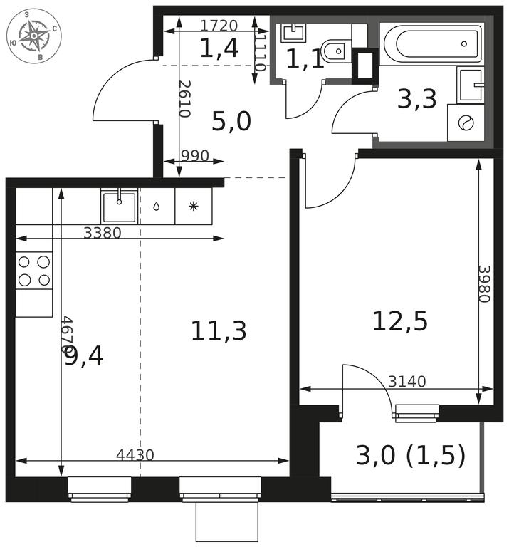 2-BD Apartment Sale, 45.5 sq. m. at 1 Himkinskij, zhiloy kompleks 1-y Khimkinskiy, kvartal Mezhdunarodny, mikrorayon Klyazma-Starbeyevo, Khimki, Moscow Region, Russia #2 2-BD Apartment Sale, 45.5 sq. m. at 1 Himkinskij, zhiloy kompleks 1-y Khimkinskiy, kvartal Mezhdunarodny, mikrorayon Klyazma-Starbeyevo, Khimki, Moscow Region, Russia #2