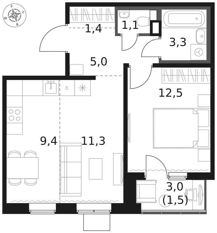 2-BD Apartment Sale, 45.5 sq. m. at 1 Himkinskij, zhiloy kompleks 1-y Khimkinskiy, kvartal Mezhdunarodny, mikrorayon Klyazma-Starbeyevo, Khimki, Moscow Region, Russia #1 2-BD Apartment Sale, 45.5 sq. m. at 1 Himkinskij, zhiloy kompleks 1-y Khimkinskiy, kvartal Mezhdunarodny, mikrorayon Klyazma-Starbeyevo, Khimki, Moscow Region, Russia #1