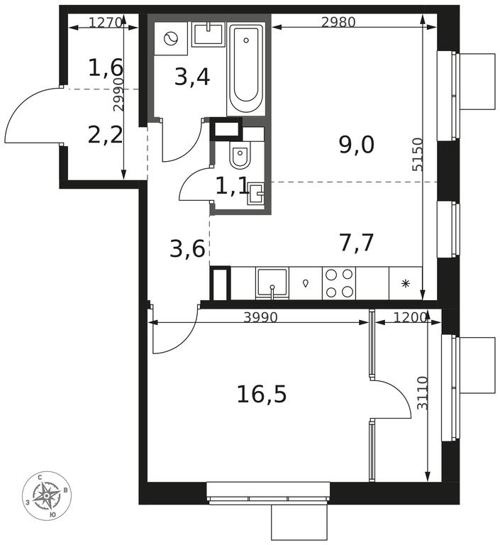 2-BD Apartment Sale, 45.1平方米 at 1 Himkinskij, zhiloy kompleks 1-y Khimkinskiy, kvartal Mezhdunarodny, mikrorayon Klyazma-Starbeyevo, Khimki, Moscow Region, Russia #2 2-BD Apartment Sale, 45.1平方米 at 1 Himkinskij, zhiloy kompleks 1-y Khimkinskiy, kvartal Mezhdunarodny, mikrorayon Klyazma-Starbeyevo, Khimki, Moscow Region, Russia #2