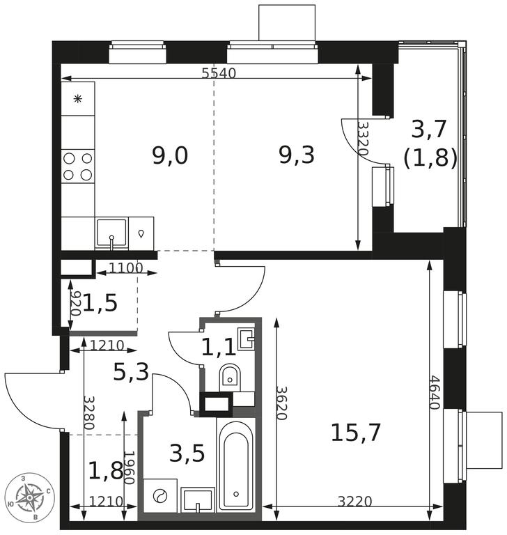 2-BD Apartment Sale, 49 sq. m. at 1 Himkinskij, zhiloy kompleks 1-y Khimkinskiy, kvartal Mezhdunarodny, mikrorayon Klyazma-Starbeyevo, Khimki, Moscow Region, Russia #2 2-BD Apartment Sale, 49 sq. m. at 1 Himkinskij, zhiloy kompleks 1-y Khimkinskiy, kvartal Mezhdunarodny, mikrorayon Klyazma-Starbeyevo, Khimki, Moscow Region, Russia #2