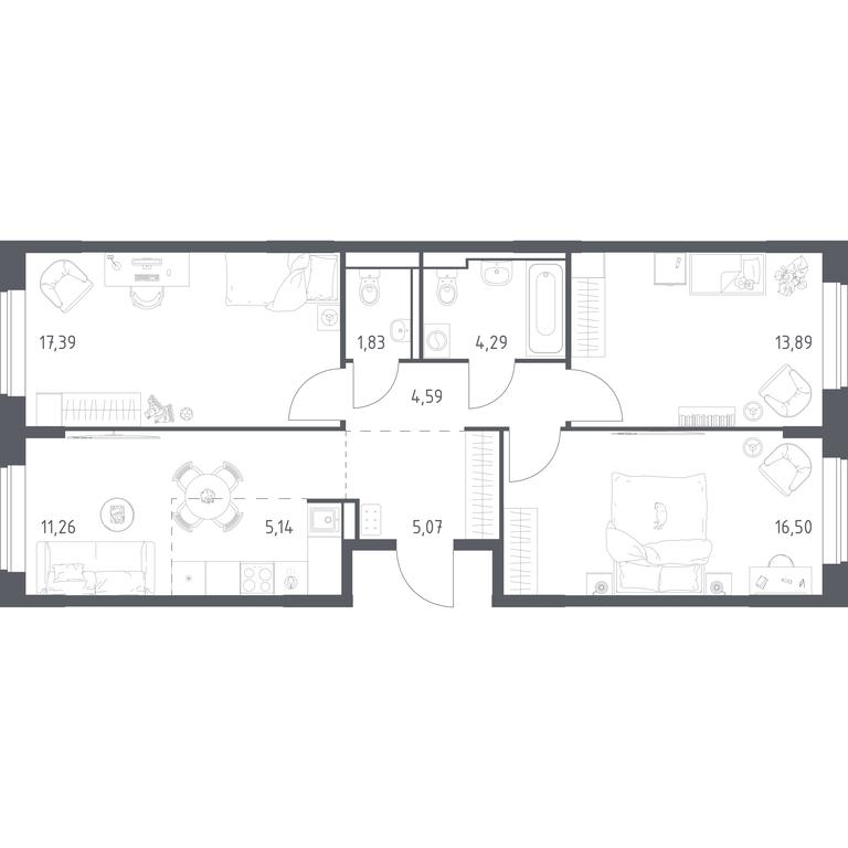 2-BD Apartment Sale, 79.96 sq. m. at Pribrezhnyi Park, Pribrezhniy Park Residential Complex, Village of Yam, Domodedovo City District, Moscow Region, Russia #1 2-BD Apartment Sale, 79.96 sq. m. at Pribrezhnyi Park, Pribrezhniy Park Residential Complex, Village of Yam, Domodedovo City District, Moscow Region, Russia #1