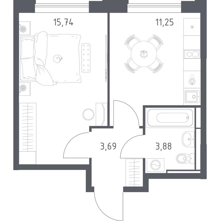 Apartment Sale, 34.56 sq. m. at Pribrezhnyi Park, Pribrezhniy Park Residential Complex, Village of Yam, Domodedovo City District, Moscow Region, Russia #1 Apartment Sale, 34.56 sq. m. at Pribrezhnyi Park, Pribrezhniy Park Residential Complex, Village of Yam, Domodedovo City District, Moscow Region, Russia #1