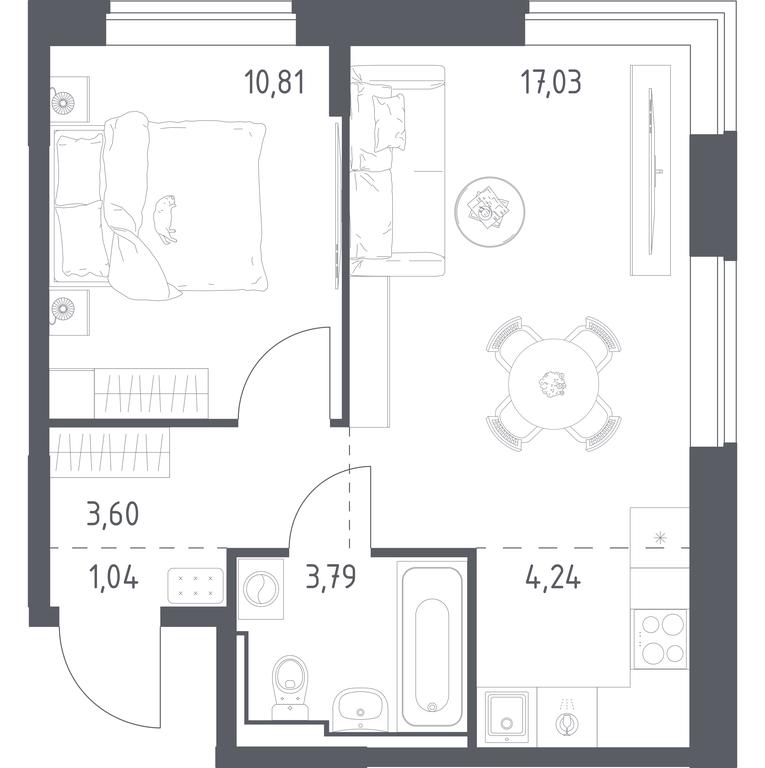 Apartment Sale, 40.51平方米 at Pribrezhnyi Park, Pribrezhniy Park Residential Complex, Village of Yam, Domodedovo City District, Moscow Region, Russia #1 Apartment Sale, 40.51平方米 at Pribrezhnyi Park, Pribrezhniy Park Residential Complex, Village of Yam, Domodedovo City District, Moscow Region, Russia #1