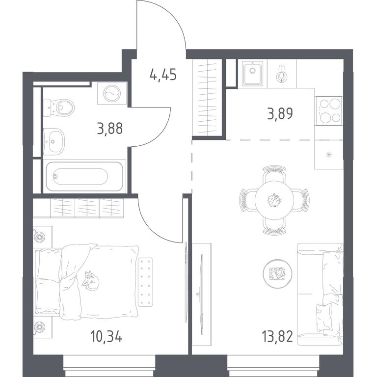 Apartment Sale, 36.38平方米 at Pribrezhnyi Park, Pribrezhniy Park Residential Complex, Village of Yam, Domodedovo City District, Moscow Region, Russia #1 Apartment Sale, 36.38平方米 at Pribrezhnyi Park, Pribrezhniy Park Residential Complex, Village of Yam, Domodedovo City District, Moscow Region, Russia #1