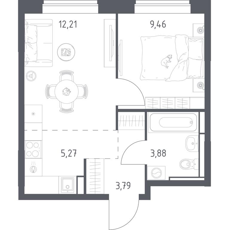 Apartment Sale, 34.61 sq. m. at Pribrezhnyi Park, Pribrezhniy Park Residential Complex, Village of Yam, Domodedovo City District, Moscow Region, Russia #1 Apartment Sale, 34.61 sq. m. at Pribrezhnyi Park, Pribrezhniy Park Residential Complex, Village of Yam, Domodedovo City District, Moscow Region, Russia #1