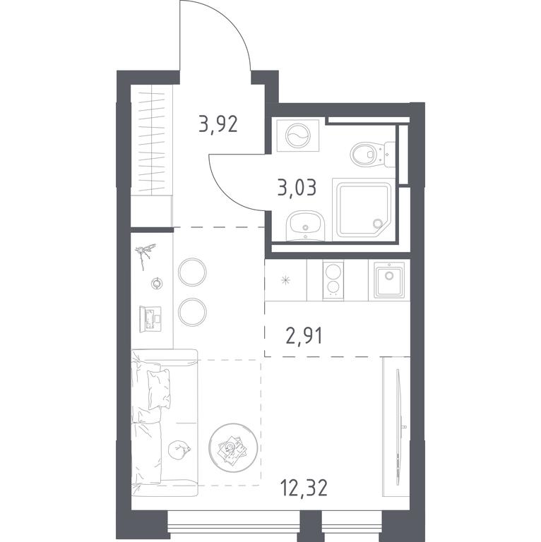 Apartment Sale, 22.18 sq. m. at Pribrezhnyi Park, Pribrezhniy Park Residential Complex, Village of Yam, Domodedovo City District, Moscow Region, Russia #1 Apartment Sale, 22.18 sq. m. at Pribrezhnyi Park, Pribrezhniy Park Residential Complex, Village of Yam, Domodedovo City District, Moscow Region, Russia #1
