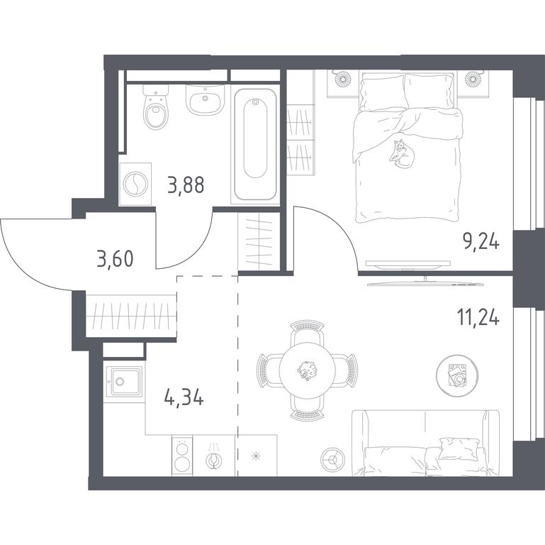 Apartment Sale, 32.3平方米 at Pribrezhnyi Park, Pribrezhniy Park Residential Complex, Village of Yam, Domodedovo City District, Moscow Region, Russia #1 Apartment Sale, 32.3平方米 at Pribrezhnyi Park, Pribrezhniy Park Residential Complex, Village of Yam, Domodedovo City District, Moscow Region, Russia #1