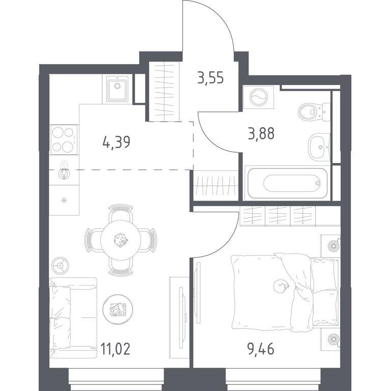 Apartment Sale, 32.3平方米 at Pribrezhnyi Park, Pribrezhniy Park Residential Complex, Village of Yam, Domodedovo City District, Moscow Region, Russia #1 Apartment Sale, 32.3平方米 at Pribrezhnyi Park, Pribrezhniy Park Residential Complex, Village of Yam, Domodedovo City District, Moscow Region, Russia #1