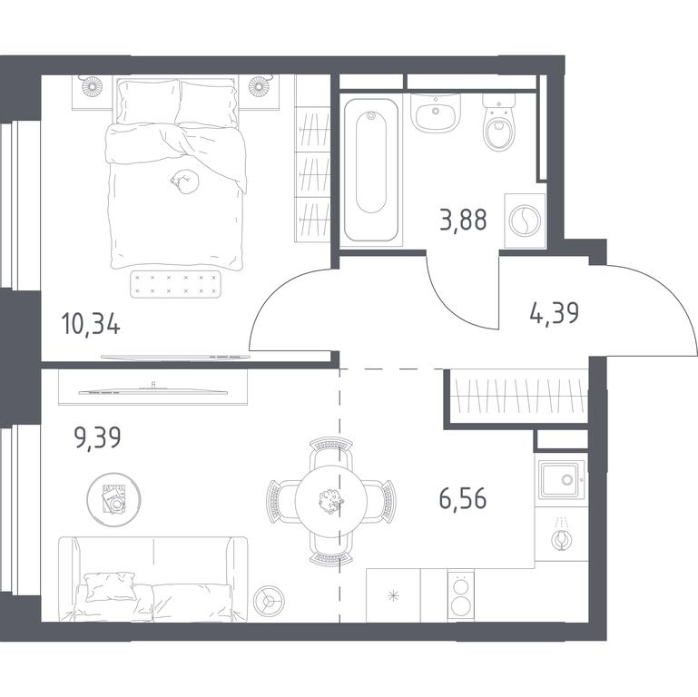 Apartment Sale, 34.56平方米 at Pribrezhnyi Park, Pribrezhniy Park Residential Complex, Village of Yam, Domodedovo City District, Moscow Region, Russia #1 Apartment Sale, 34.56平方米 at Pribrezhnyi Park, Pribrezhniy Park Residential Complex, Village of Yam, Domodedovo City District, Moscow Region, Russia #1