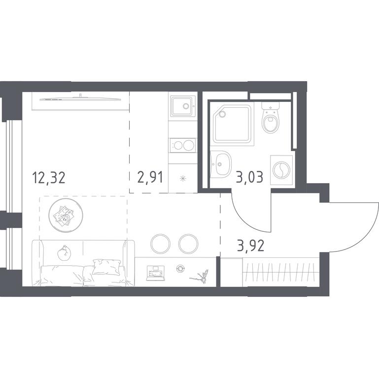 Apartment Sale, 22.18 sq. m. at Pribrezhnyi Park, Pribrezhniy Park Residential Complex, Village of Yam, Domodedovo City District, Moscow Region, Russia #1 Apartment Sale, 22.18 sq. m. at Pribrezhnyi Park, Pribrezhniy Park Residential Complex, Village of Yam, Domodedovo City District, Moscow Region, Russia #1