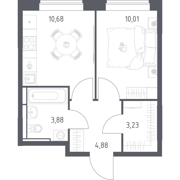Apartment Sale, 32.68 sq. m. at Pribrezhnyi Park, Pribrezhniy Park Residential Complex, Village of Yam, Domodedovo City District, Moscow Region, Russia #1 Apartment Sale, 32.68 sq. m. at Pribrezhnyi Park, Pribrezhniy Park Residential Complex, Village of Yam, Domodedovo City District, Moscow Region, Russia #1