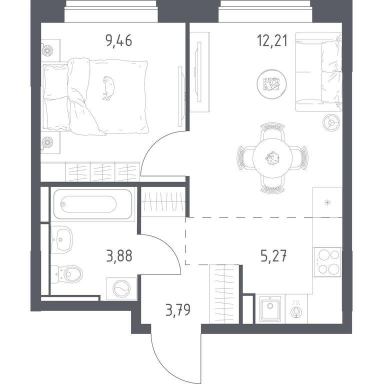 Apartment Sale, 34.61 sq. m. at Pribrezhnyi Park, Pribrezhniy Park Residential Complex, Village of Yam, Domodedovo City District, Moscow Region, Russia #1 Apartment Sale, 34.61 sq. m. at Pribrezhnyi Park, Pribrezhniy Park Residential Complex, Village of Yam, Domodedovo City District, Moscow Region, Russia #1
