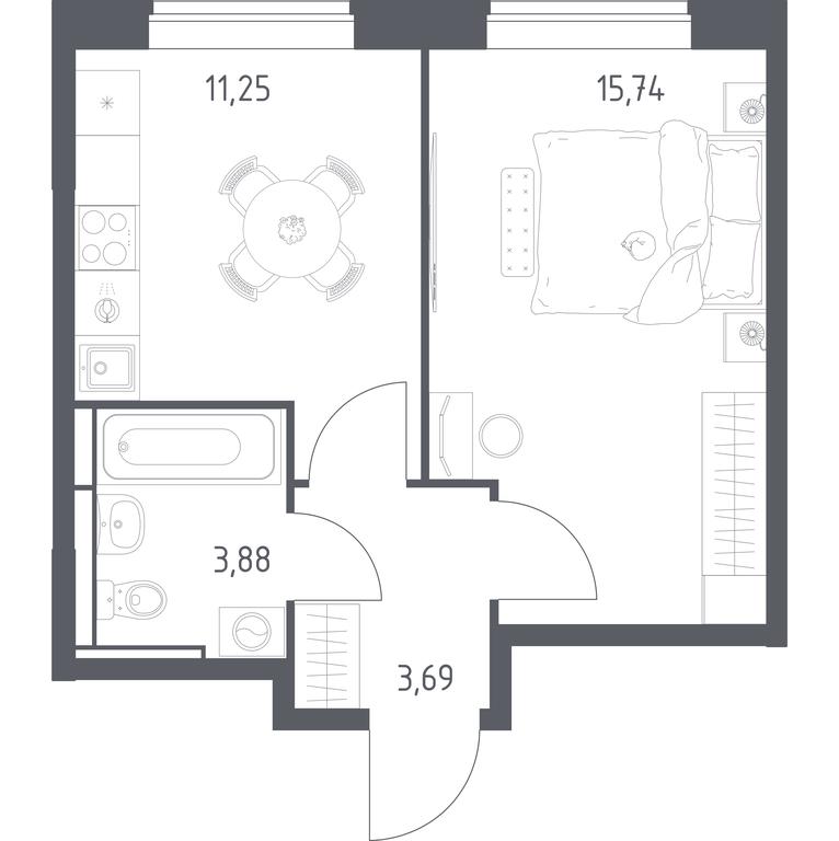 Apartment Sale, 34.56 sq. m. at Pribrezhnyi Park, Pribrezhniy Park Residential Complex, Village of Yam, Domodedovo City District, Moscow Region, Russia #1 Apartment Sale, 34.56 sq. m. at Pribrezhnyi Park, Pribrezhniy Park Residential Complex, Village of Yam, Domodedovo City District, Moscow Region, Russia #1