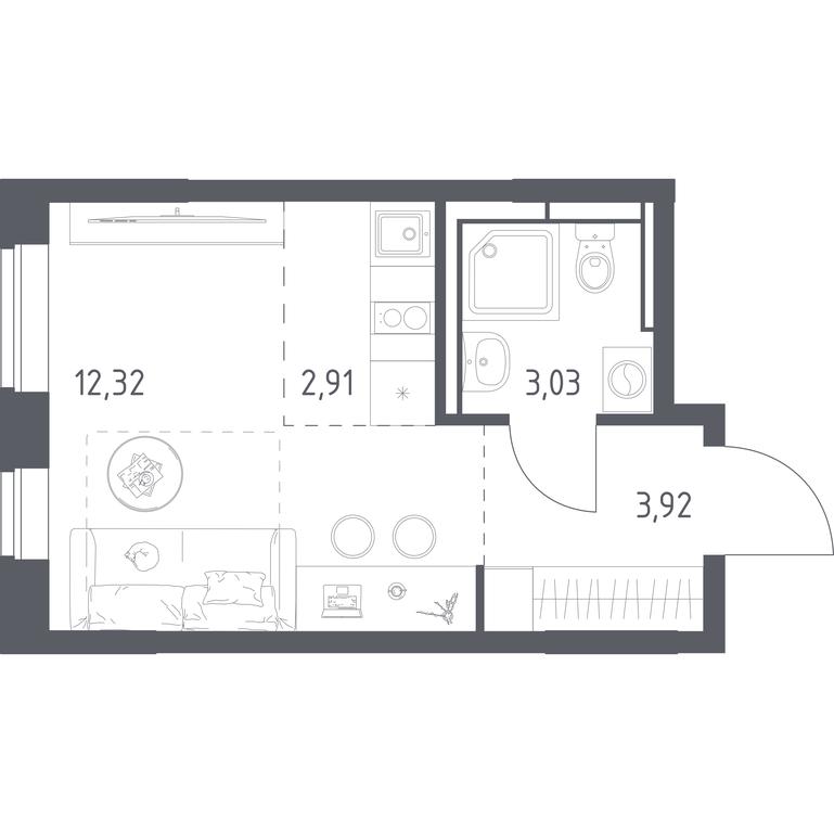 Apartment Sale, 22.18 sq. m. at Pribrezhnyi Park, Pribrezhniy Park Residential Complex, Village of Yam, Domodedovo City District, Moscow Region, Russia #1 Apartment Sale, 22.18 sq. m. at Pribrezhnyi Park, Pribrezhniy Park Residential Complex, Village of Yam, Domodedovo City District, Moscow Region, Russia #1