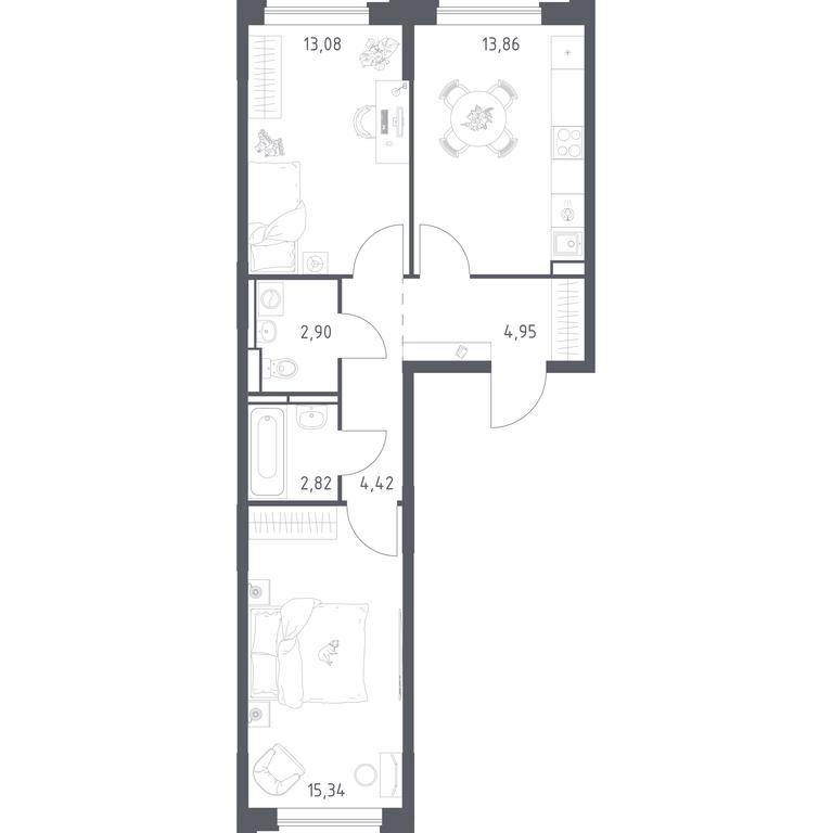 1-BD Apartment Sale, 57.37 sq. m. at Pribrezhnyi Park, Pribrezhniy Park Residential Complex, Village of Yam, Domodedovo City District, Moscow Region, Russia #1 1-BD Apartment Sale, 57.37 sq. m. at Pribrezhnyi Park, Pribrezhniy Park Residential Complex, Village of Yam, Domodedovo City District, Moscow Region, Russia #1