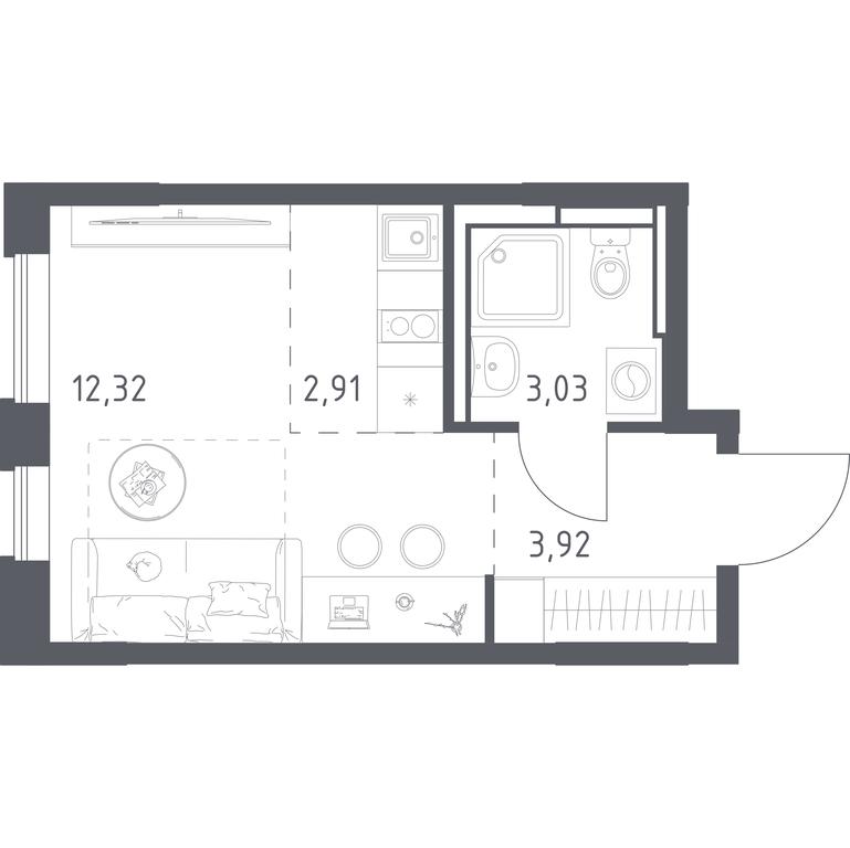 Apartment Sale, 22.18 sq. m. at Pribrezhnyi Park, Pribrezhniy Park Residential Complex, Village of Yam, Domodedovo City District, Moscow Region, Russia #1 Apartment Sale, 22.18 sq. m. at Pribrezhnyi Park, Pribrezhniy Park Residential Complex, Village of Yam, Domodedovo City District, Moscow Region, Russia #1