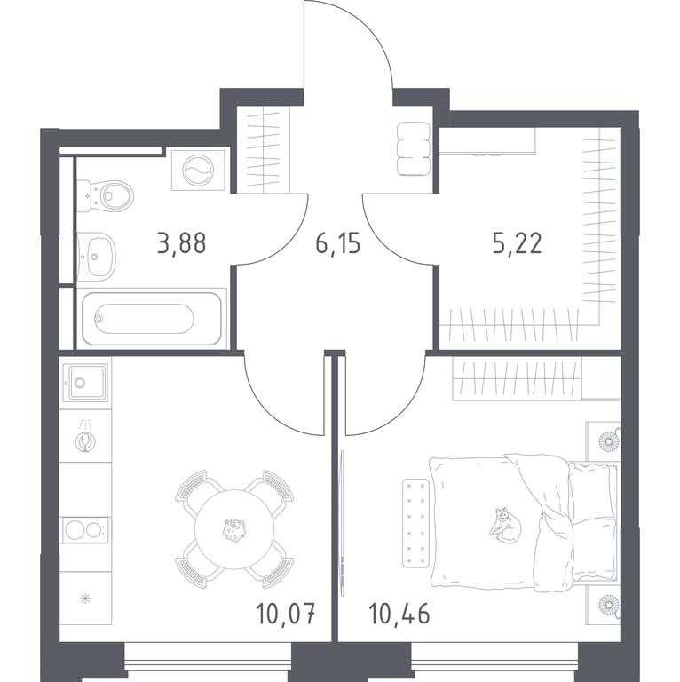Apartment Sale, 35.78 sq. m. at Pribrezhnyi Park, Pribrezhniy Park Residential Complex, Village of Yam, Domodedovo City District, Moscow Region, Russia #1 Apartment Sale, 35.78 sq. m. at Pribrezhnyi Park, Pribrezhniy Park Residential Complex, Village of Yam, Domodedovo City District, Moscow Region, Russia #1