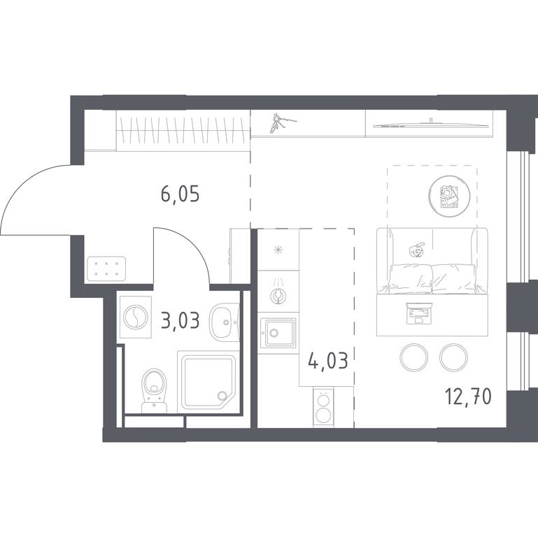 Apartment Sale, 25.81平方米 at Pribrezhnyi Park, Pribrezhniy Park Residential Complex, Village of Yam, Domodedovo City District, Moscow Region, Russia #1 Apartment Sale, 25.81平方米 at Pribrezhnyi Park, Pribrezhniy Park Residential Complex, Village of Yam, Domodedovo City District, Moscow Region, Russia #1