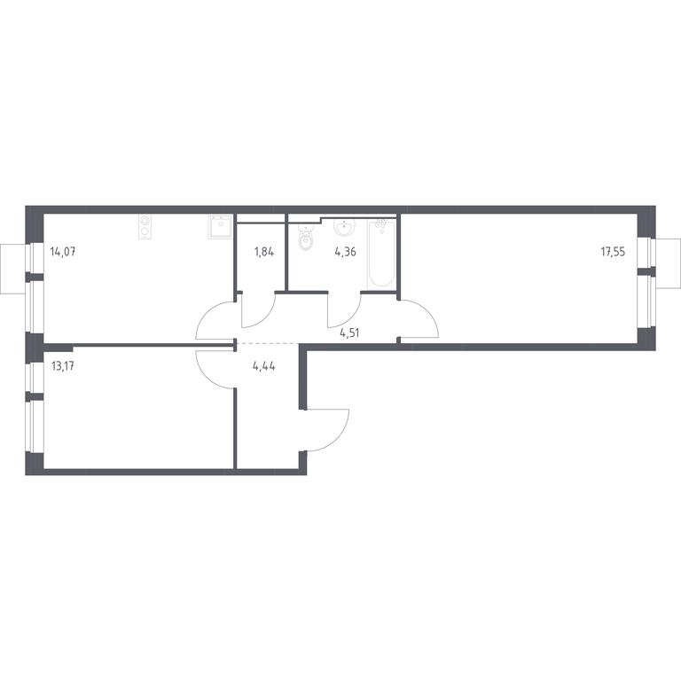 1-BD Apartment Sale, 59.94平方米 at Kvartal Aviatorov, ulitsa Koldunova, Aviatorov Microdistrict, Balashikha, Moscow Region, Russia #1 1-BD Apartment Sale, 59.94平方米 at Kvartal Aviatorov, ulitsa Koldunova, Aviatorov Microdistrict, Balashikha, Moscow Region, Russia #1