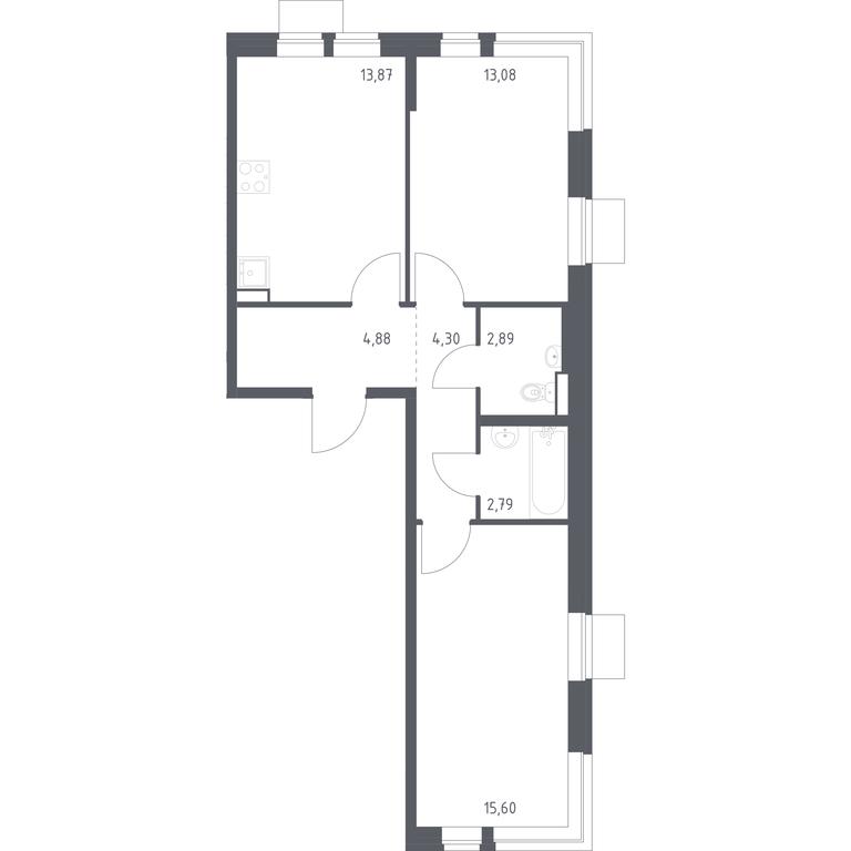 1-BD Apartment Sale, 57.41平方米 at Kvartal Aviatorov, ulitsa Koldunova, Aviatorov Microdistrict, Balashikha, Moscow Region, Russia #1 1-BD Apartment Sale, 57.41平方米 at Kvartal Aviatorov, ulitsa Koldunova, Aviatorov Microdistrict, Balashikha, Moscow Region, Russia #1