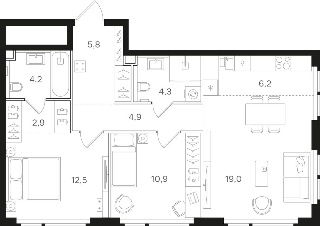 2-BD Apartment Sale, 70.7 sq. m. at Mangazeja v Bogorodskom, Ivanteyevskaya Street, 25к1, Moscow, Russia #1 2-BD Apartment Sale, 70.7 sq. m. at Mangazeja v Bogorodskom, Ivanteyevskaya Street, 25к1, Moscow, Russia #1