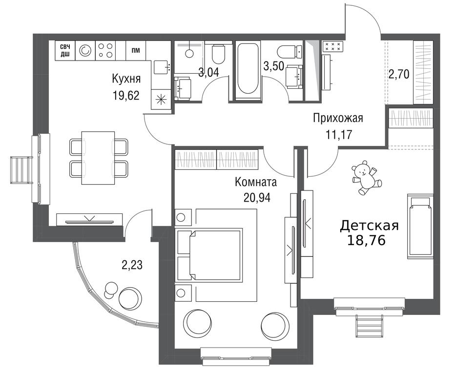 2-BD Apartment Sale, 81.96平方米 at Odinburg, Severnaya Street, 11, Odintsovo, Moscow Region, Russia #1 2-BD Apartment Sale, 81.96平方米 at Odinburg, Severnaya Street, 11, Odintsovo, Moscow Region, Russia #1