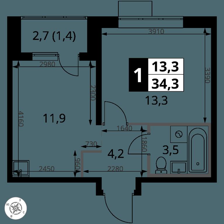1-BD Apartment Sale, 34.3 sq. m. at 1-y Salarevskiy, Kiyevskoye Highway, Moskovskiy Settlement, Moscow, Russia #2 1-BD Apartment Sale, 34.3 sq. m. at 1-y Salarevskiy, Kiyevskoye Highway, Moskovskiy Settlement, Moscow, Russia #2
