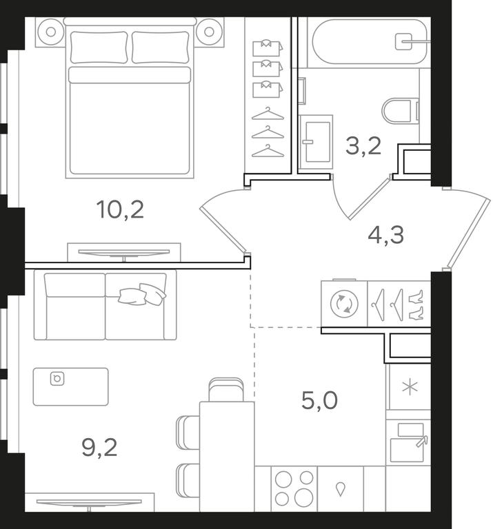 1-BD Apartment Sale, 31.9 sq. m. at Mangazeja v Bogorodskom, Ivanteyevskaya Street, 25к1, Moscow, Russia #1