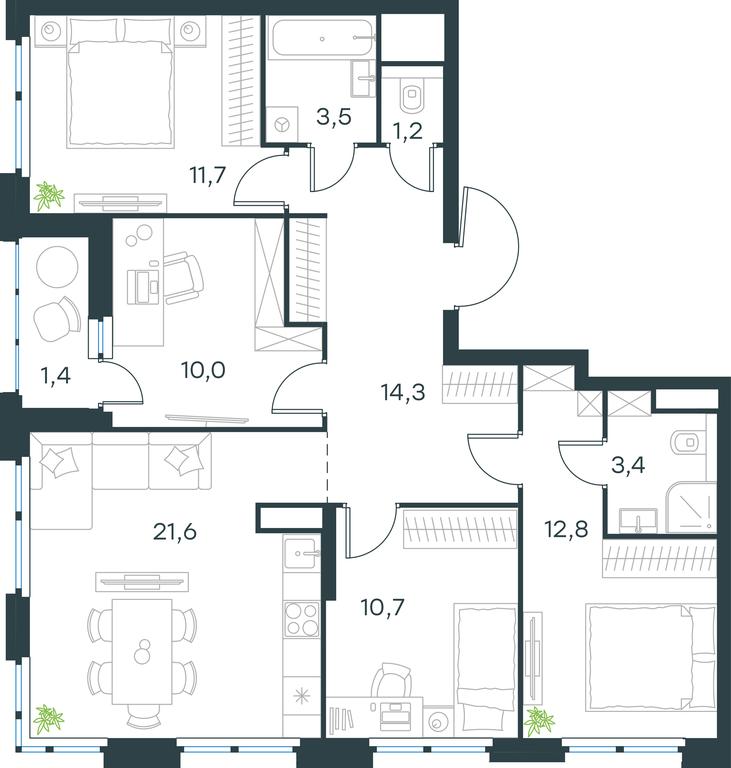 3-BD Apartment Sale, 90.6 sq. m. at Gorod V lesu, Gorod V Lesu Residential Complex, Village of Otradnoye, Krasnogorsk Urban District, Moscow Region, Russia #1 3-BD Apartment Sale, 90.6 sq. m. at Gorod V lesu, Gorod V Lesu Residential Complex, Village of Otradnoye, Krasnogorsk Urban District, Moscow Region, Russia #1