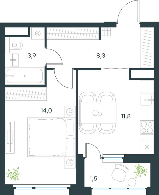 Apartment Sale, 39.5 sq. m. at Gorod V lesu, Gorod V Lesu Residential Complex, Village of Otradnoye, Krasnogorsk Urban District, Moscow Region, Russia #1
