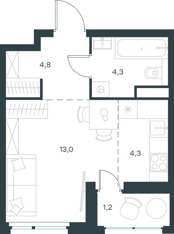 Apartment Sale, 27.6 sq. m. at Gorod V lesu, Gorod V Lesu Residential Complex, Village of Otradnoye, Krasnogorsk Urban District, Moscow Region, Russia #1 Apartment Sale, 27.6 sq. m. at Gorod V lesu, Gorod V Lesu Residential Complex, Village of Otradnoye, Krasnogorsk Urban District, Moscow Region, Russia #1
