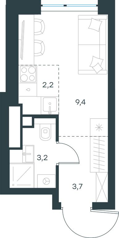 Apartment Sale, 18.5 sq. m. at Level Michurinskiy, Озёрная улица, вл1, Москва, Россия #1