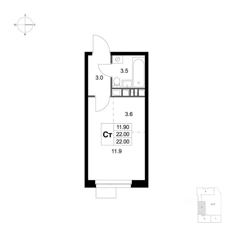 Apartment Sale, 22 sq. m. at Legenda Marusino, derevnya Marusino, Lubertsy City District, Moscow Region, Russia #1 Apartment Sale, 22 sq. m. at Legenda Marusino, derevnya Marusino, Lubertsy City District, Moscow Region, Russia #1