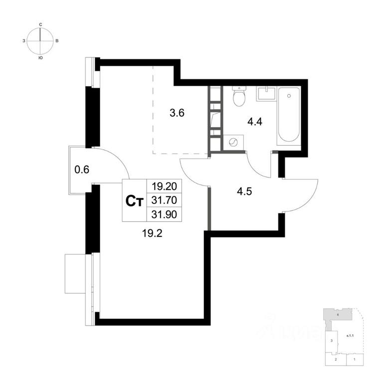 Apartment Sale, 31.9 sq. m. at Legenda Marusino, derevnya Marusino, Lubertsy City District, Moscow Region, Russia #1 Apartment Sale, 31.9 sq. m. at Legenda Marusino, derevnya Marusino, Lubertsy City District, Moscow Region, Russia #1