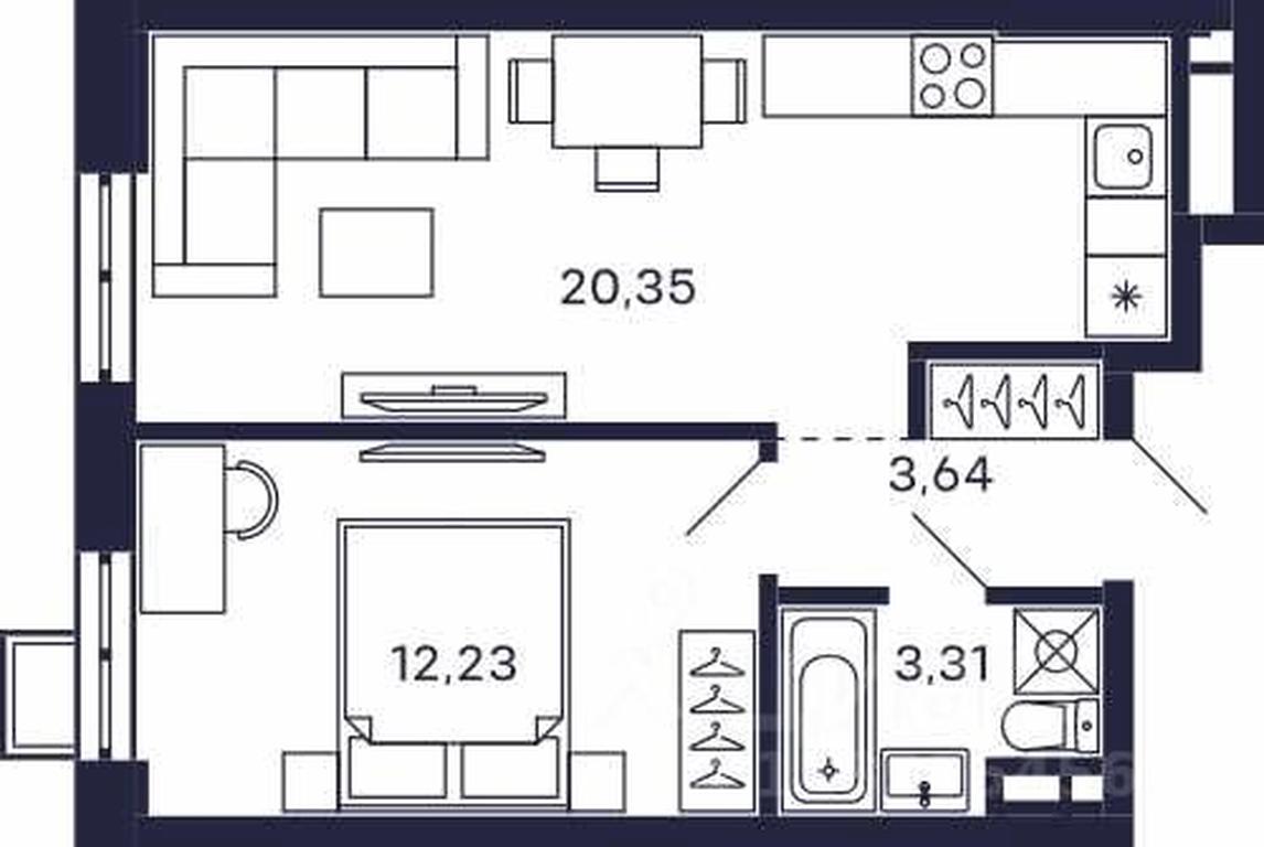 Apartment Sale, 39.53 sq. m. at Tetris, Zheleznodorozhny pereulok, Krasnogorsk, Moscow Region, Russia #1