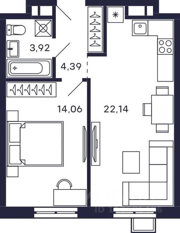 Apartment Sale, 44.51 sq. m. at Tetris, Zheleznodorozhny pereulok, Krasnogorsk, Moscow Region, Russia #1