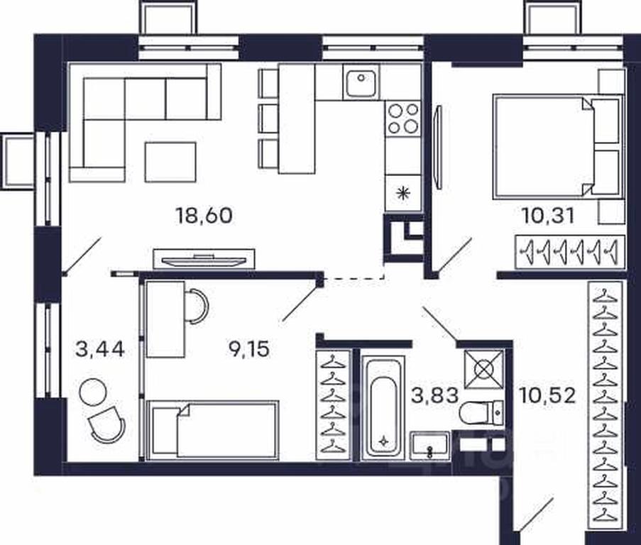 1-BD Apartment Sale, 55.85 sq. m. at Tetris, Zheleznodorozhny pereulok, Krasnogorsk, Moscow Region, Russia #1 1-BD Apartment Sale, 55.85 sq. m. at Tetris, Zheleznodorozhny pereulok, Krasnogorsk, Moscow Region, Russia #1